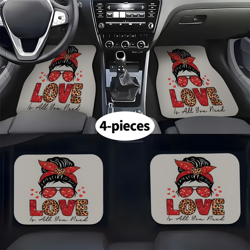 Car Accessories Bunnings - 4Pcs Car Floor Mats, Messy Bun