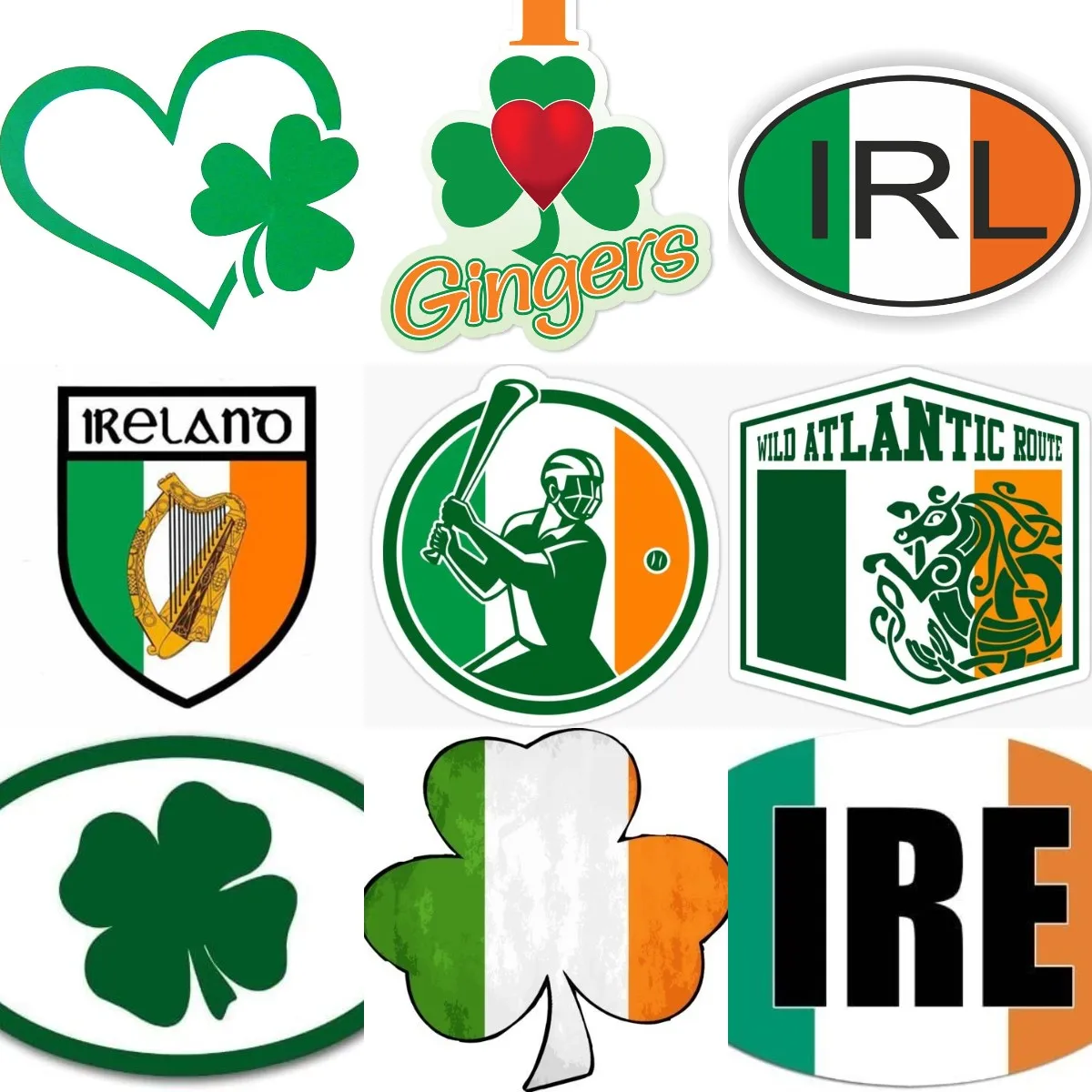 Ireland Flag Luck Clover Harp  - Car Accessories Ireland 评论和价格